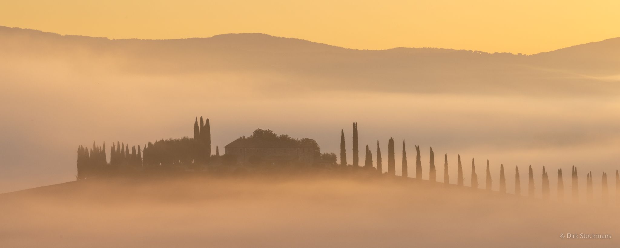 View of Poggio Covilii, Villa of the Val d'Orcia, Italy