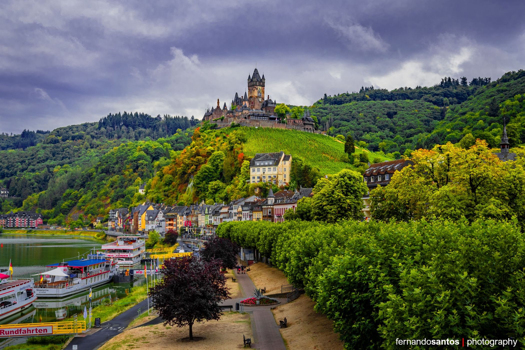 Reichsburg Cochem from Skagerak Bridge, Cochem, Germany