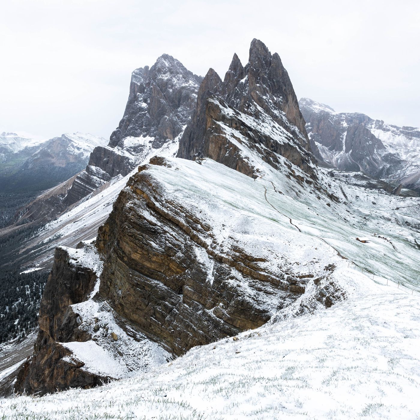 Seceda classic view point, South Tyrol, Italy