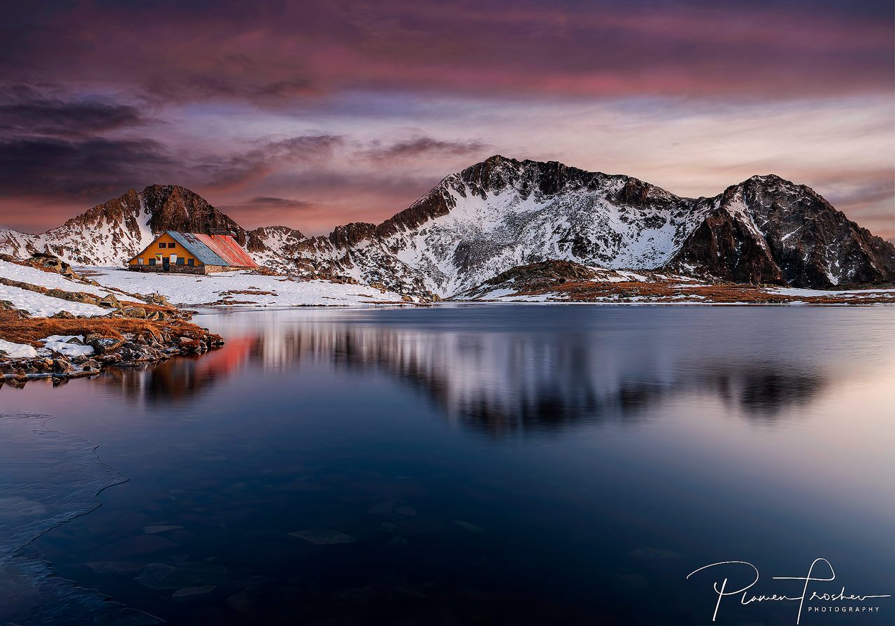 Tevno ezero with peak Kamenitsa, Bulgaria