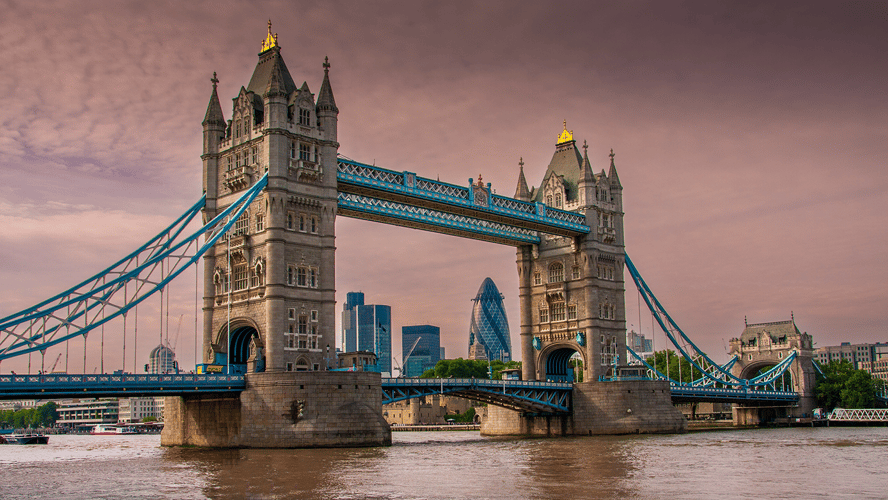 Tower Bridge and The Gherkin, London