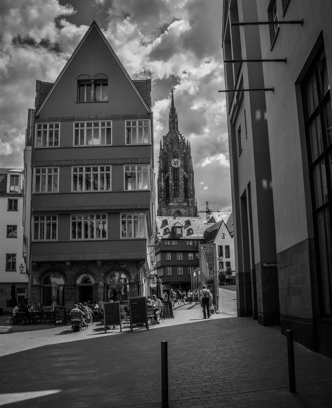 View of Domturm from Römerberg - Frankfurt am Main, Germany