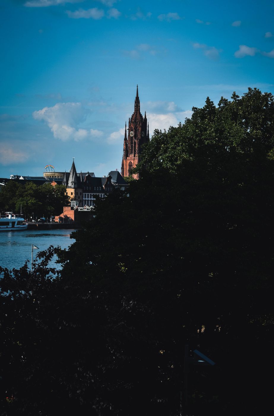 View of Domturm from Untermainbrücke - Frankfurt am Main, Germany