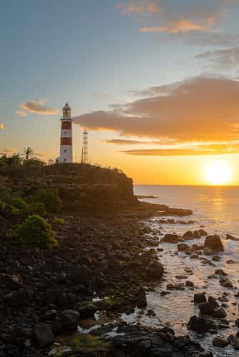 Albion lighthouse in Mauritius west coast