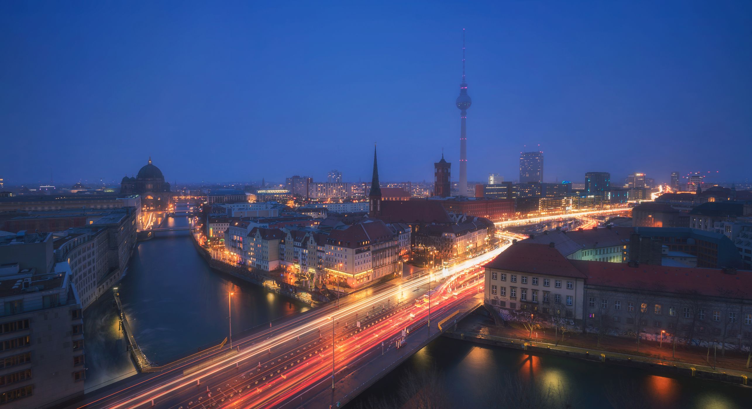 Berlin Skyline from Fischerinsel Skyscraper, Germany