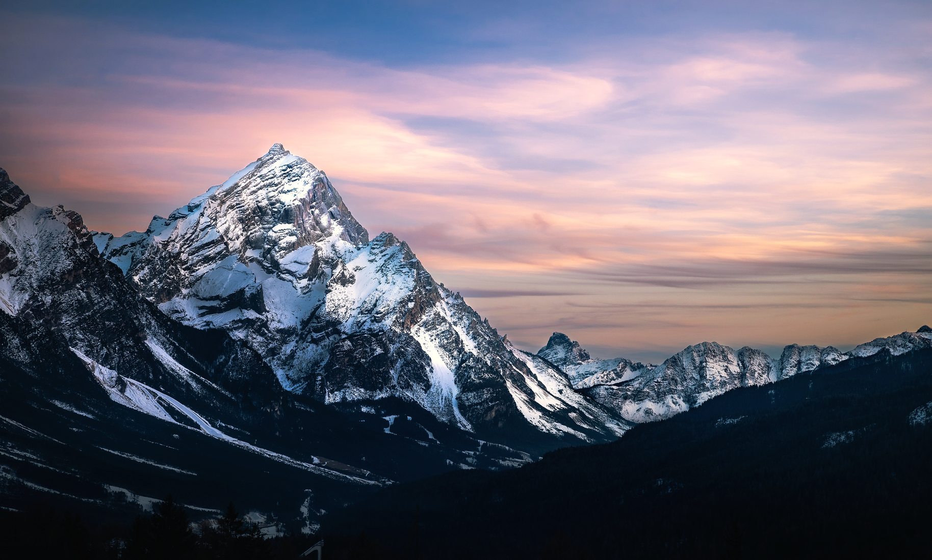 Cortina d'Ampezzo panorama Dolomites, Italy