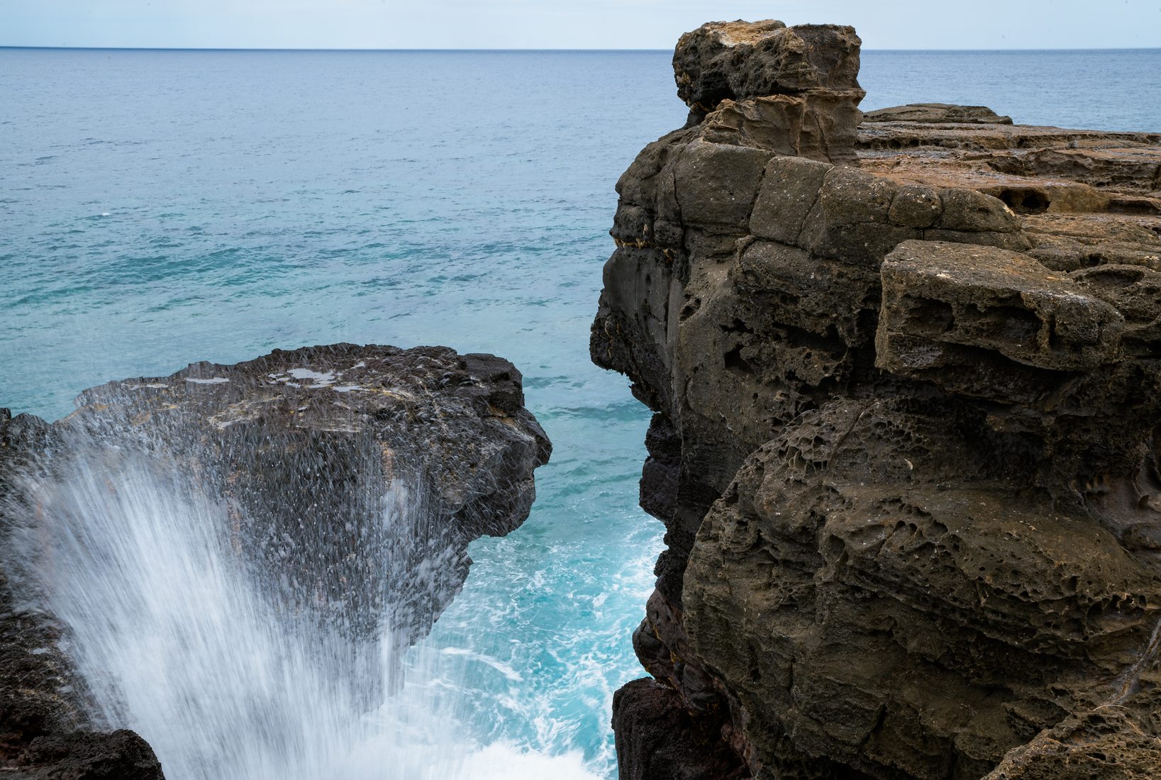 Crying rock with man face. Roche qui pleure, Mauritius