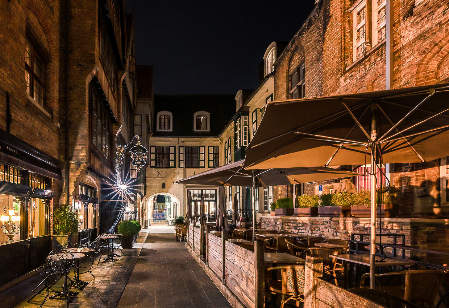 Small alley near Belfort Tower, Bruges, Belgium