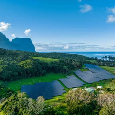 Solar panels and battery Lord Howe Island, Australia