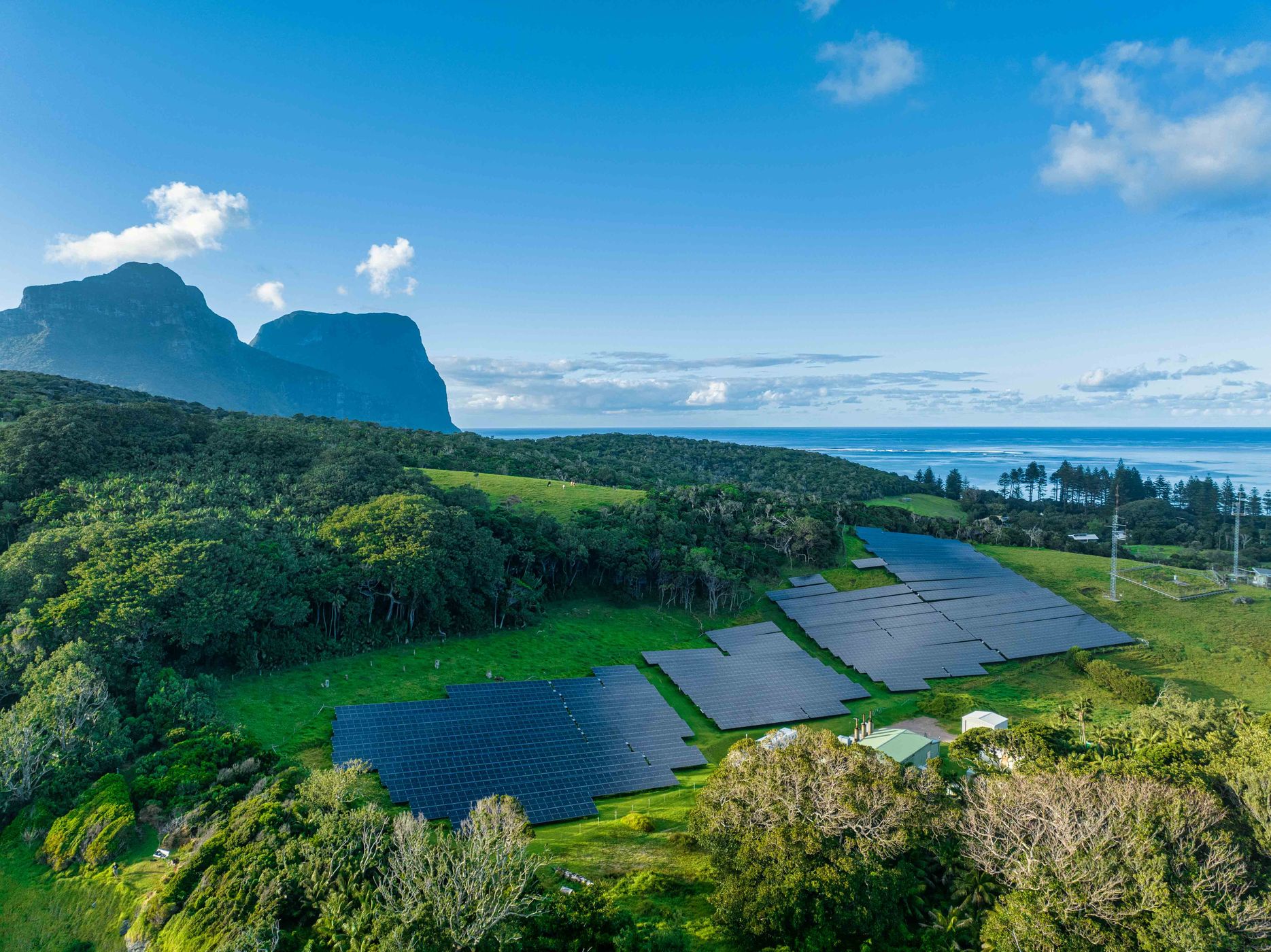 Solar panels and battery Lord Howe Island, Australia