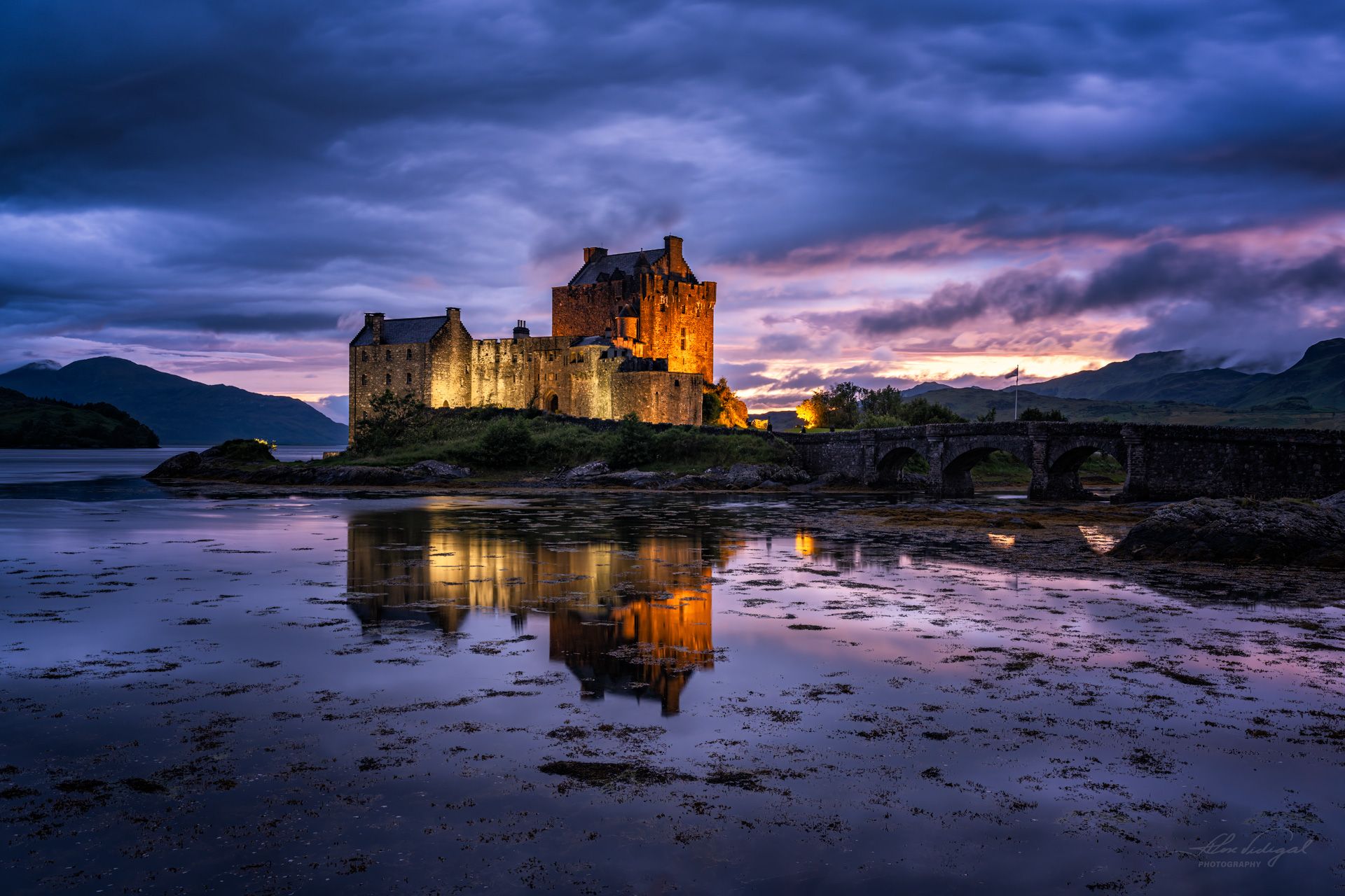 Side view of Eilean Donan Castle, Scotland, United Kingdom