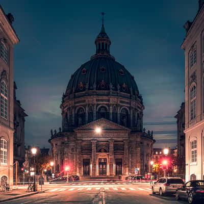 Frederik's Church and the Amalienborg Palace, Copenhagen, Denmark