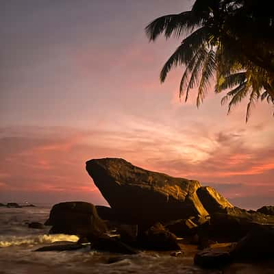 Frog Rock at Dalawella Beach, Sri Lanka