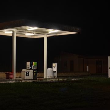 Gas Station Conques-en-Rouergue, France