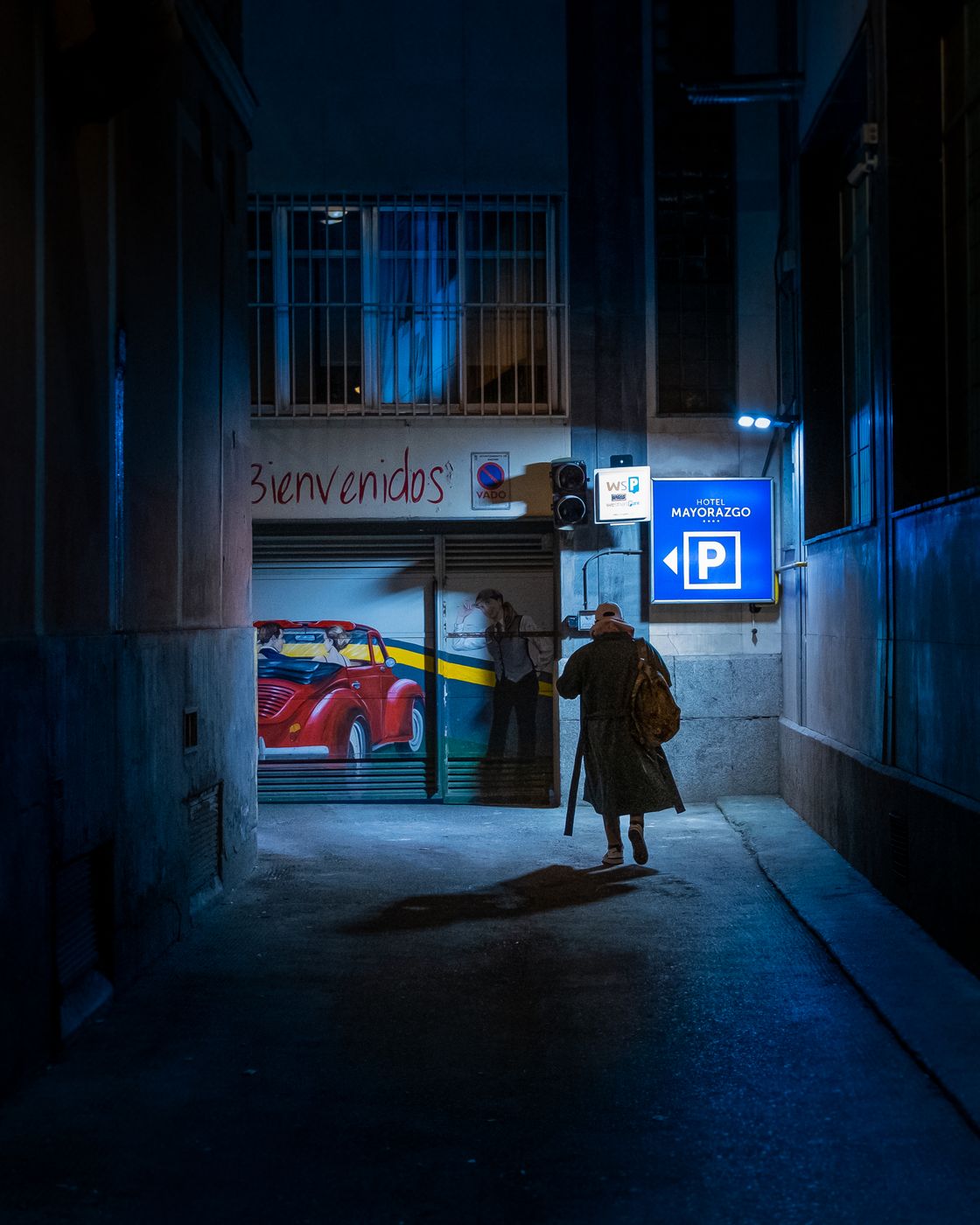 Hotel Mayorazgo parking entrance, Madrid, Spain