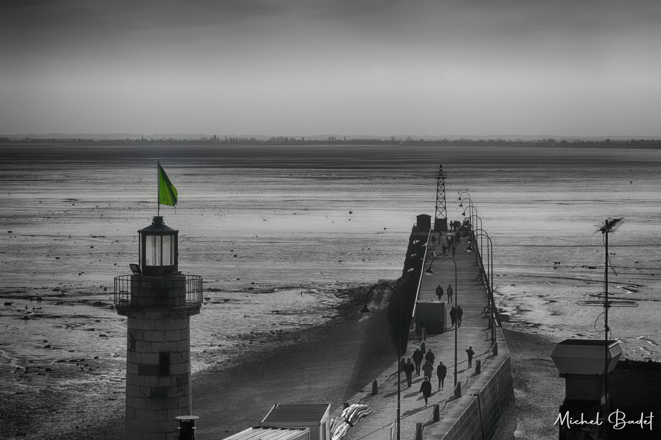 Jetty of the port of the swell in cancale, France