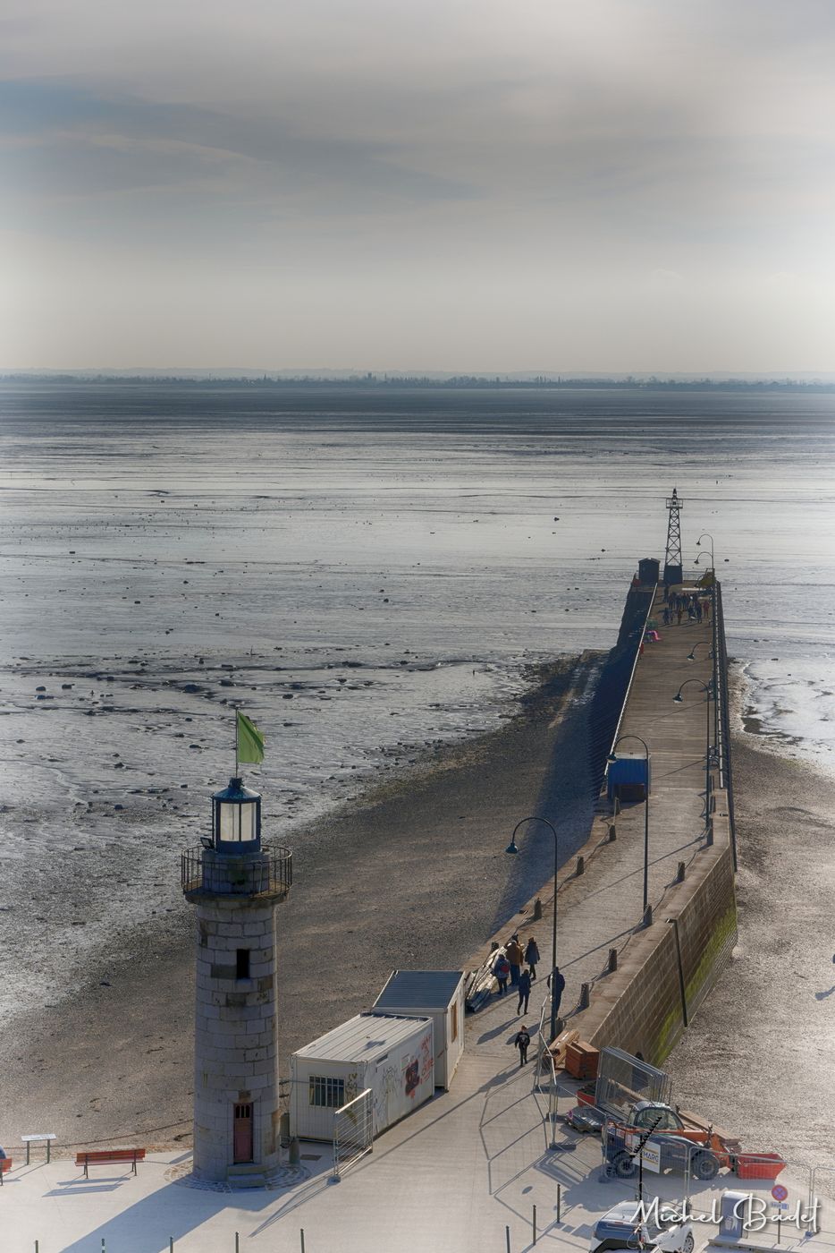 Jetty of the port of the swell in cancale, France