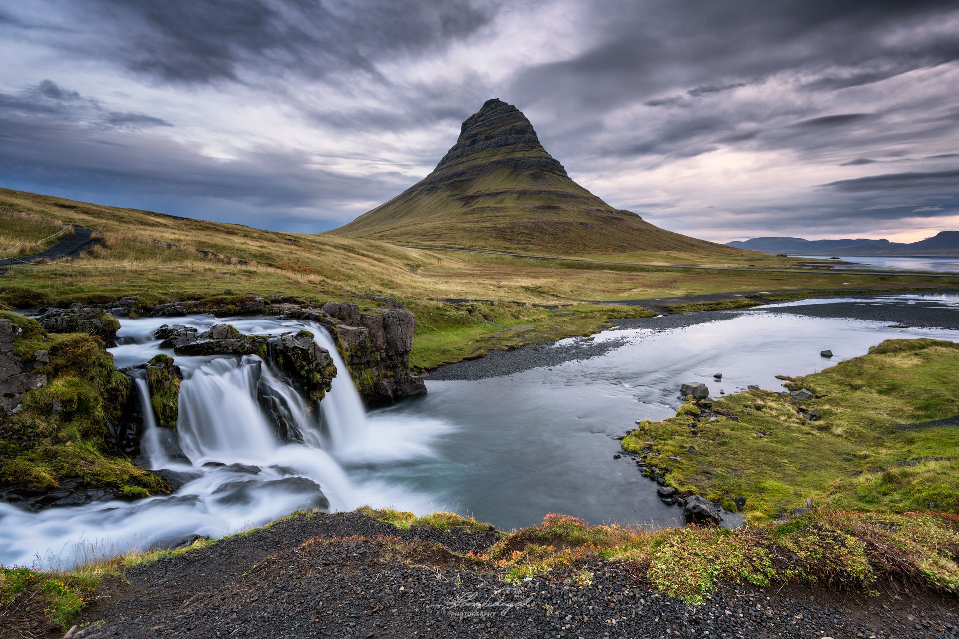Kirkjufell Waterfall with Kirkjufell, Iceland