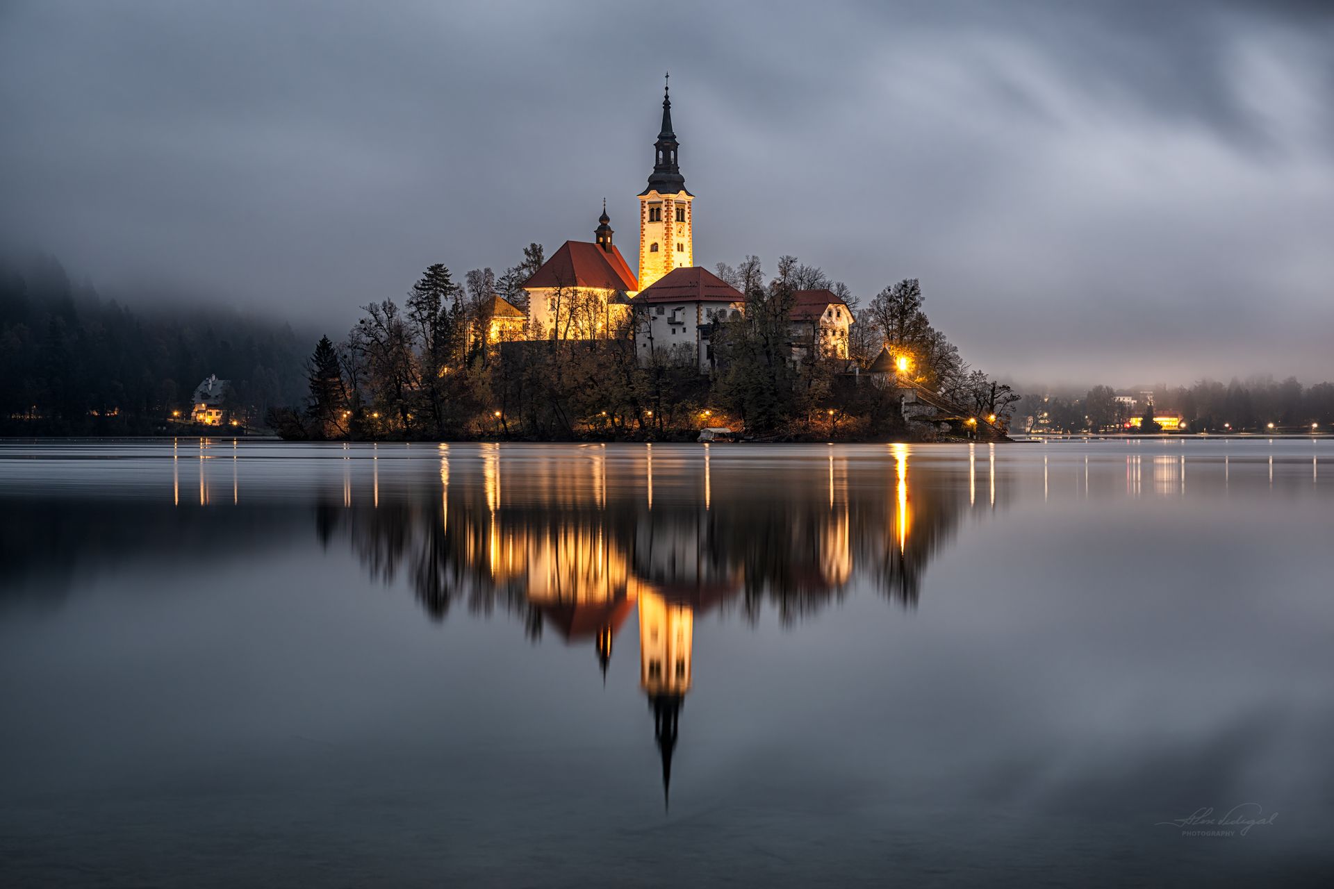 Lake Bled - Wooden Jetty - Rock covered with coins, Slovenia