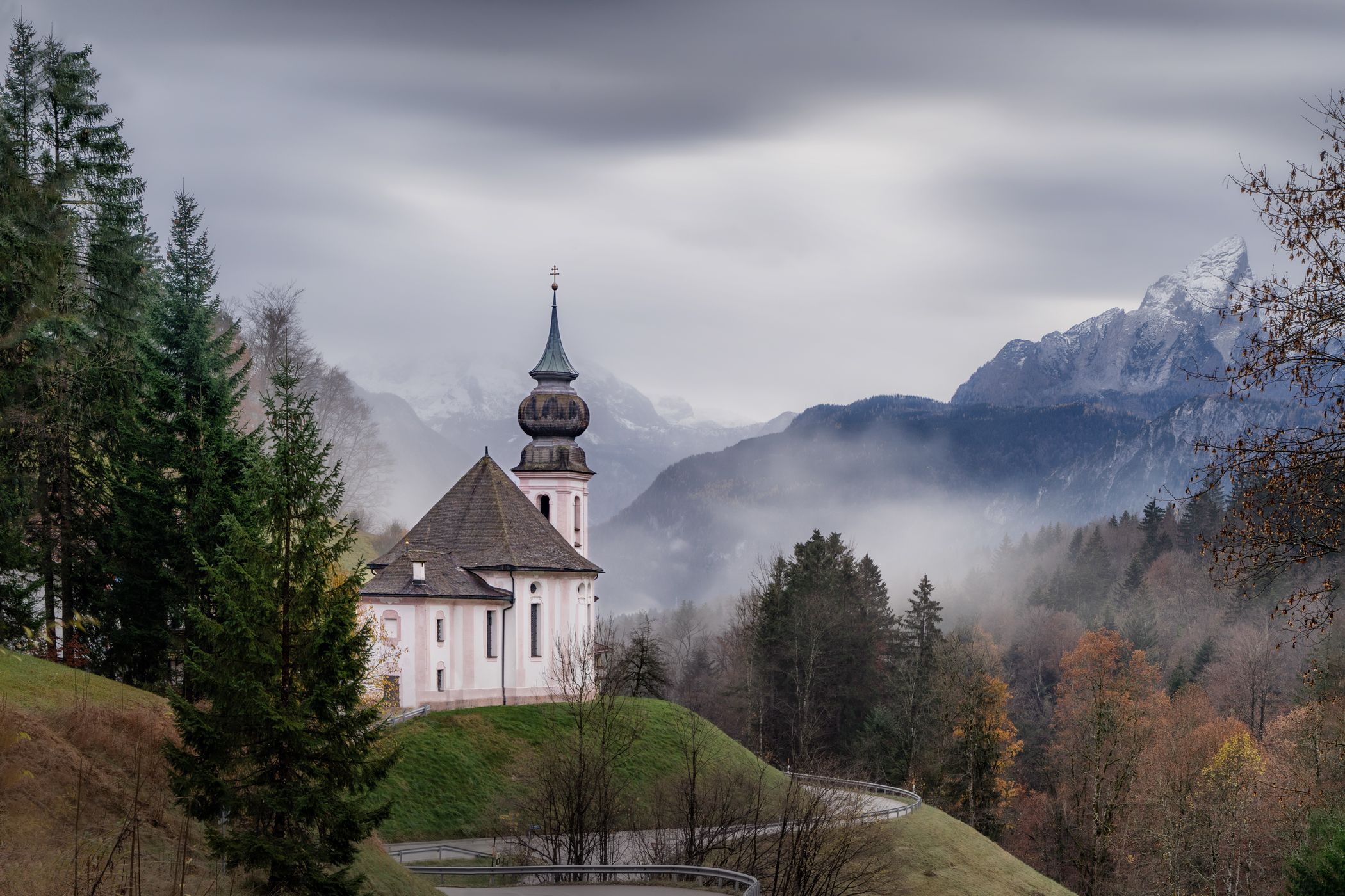 Maria Gern Church, Bavaria - Hill View, Germany
