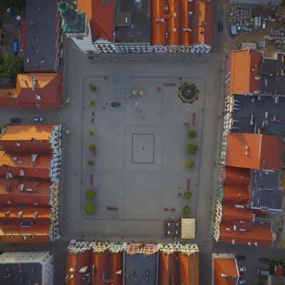 Market square in Bytom Odrzanski, Poland