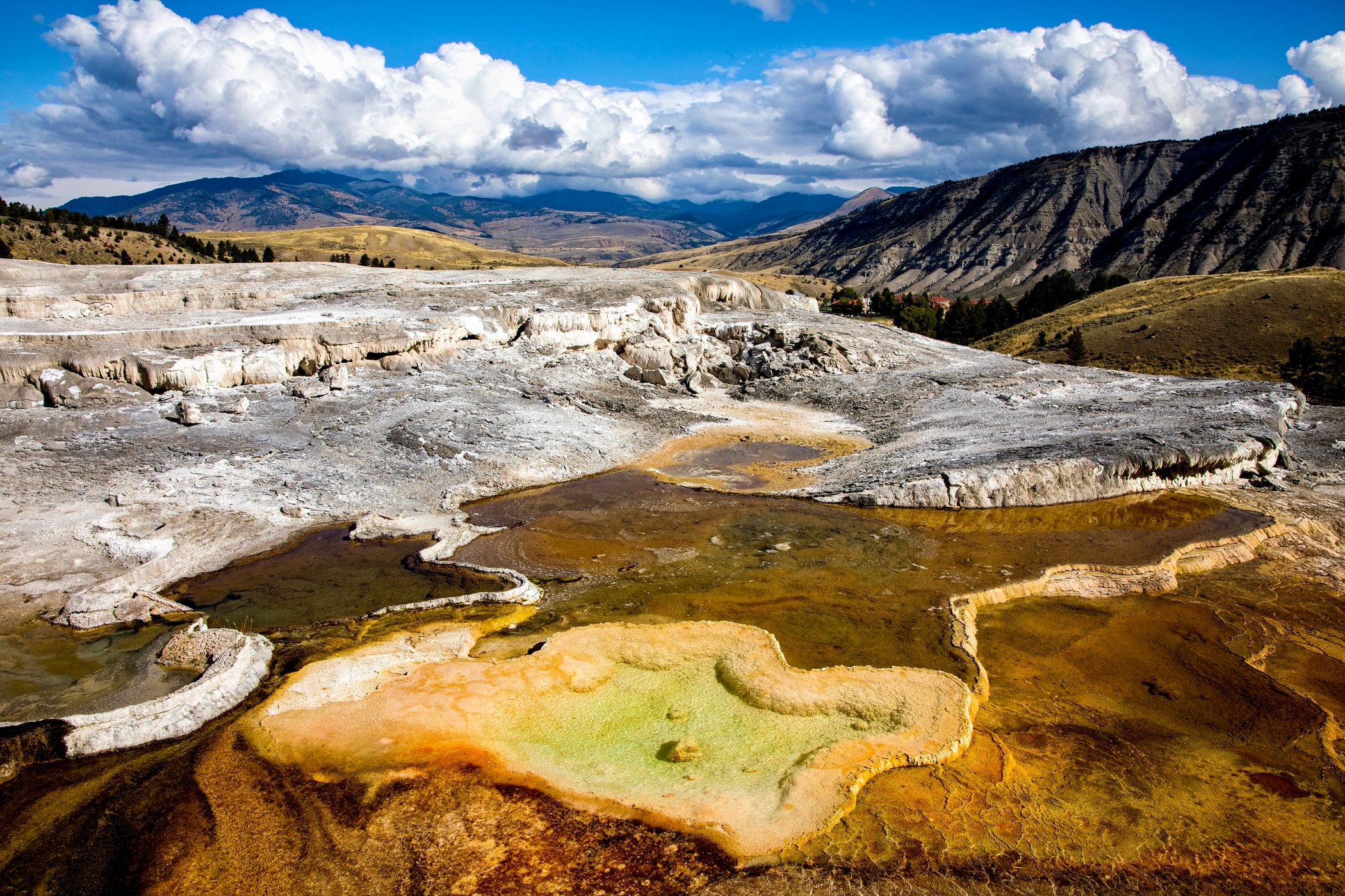 Minerva Terrace at Mammoth Hot Springs, USA