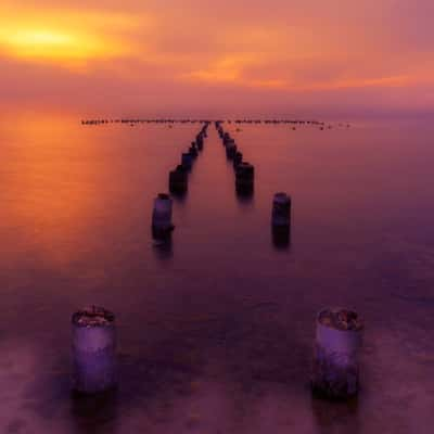 Ruins of a footbridge in Santiago de la Ribera (Murcia), Spain