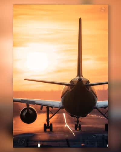 Planes from runway view at Seville Airport