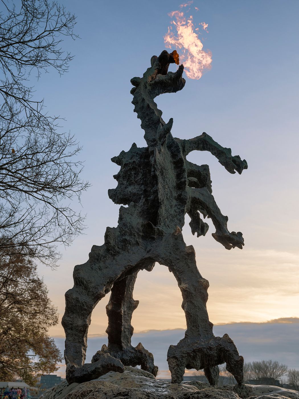 Smok Wawelski Fire breathing statue, Krakow, Poland