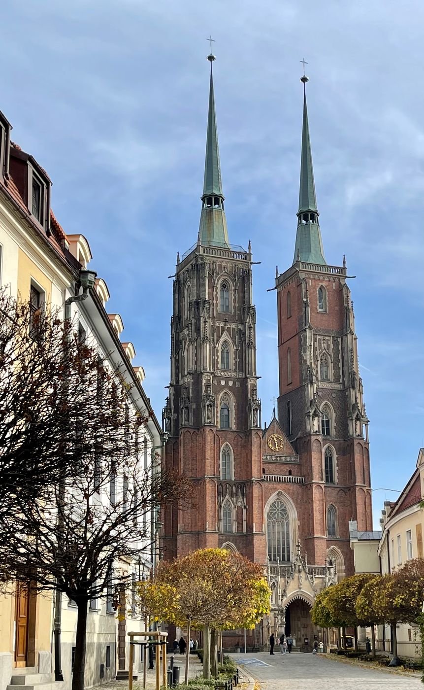 Square in front of the Cathedral in Wrocław, Poland