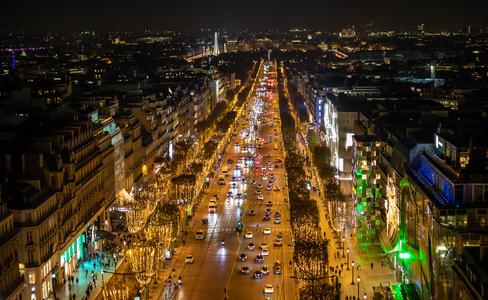 View of Champ Elysees from Arc de Triomphe
