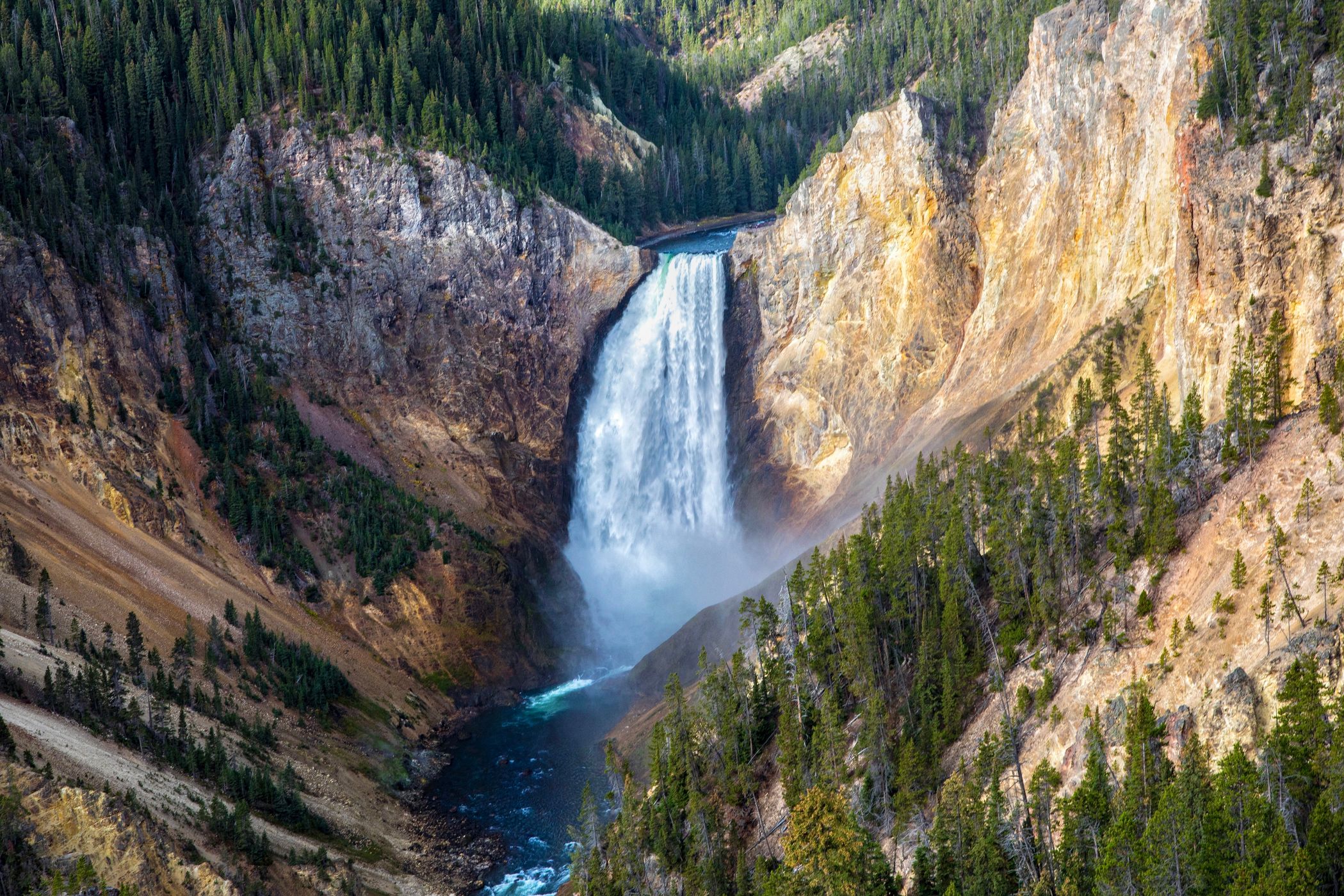 View of the Lower Falls in the Grand Canyon,Yellowstone National Park, USA