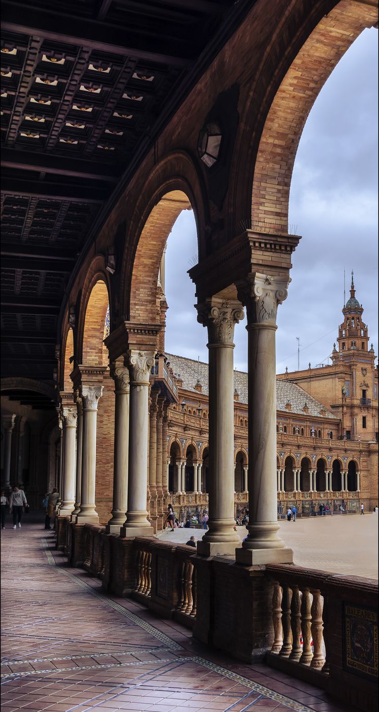 Arches in the Plaza de España, Seville, Spain