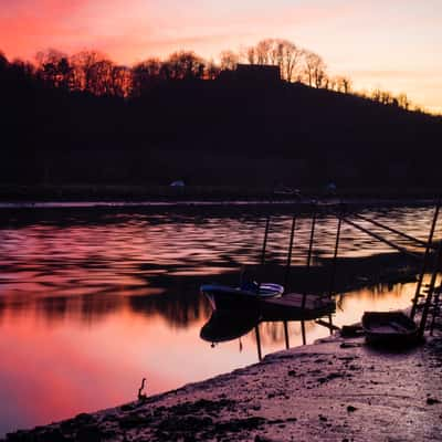 Atardecer en el río Oria, Spain