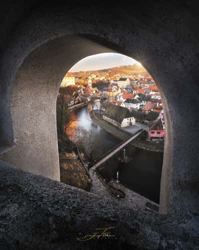View from State Castle and Chateau Český Krumlov