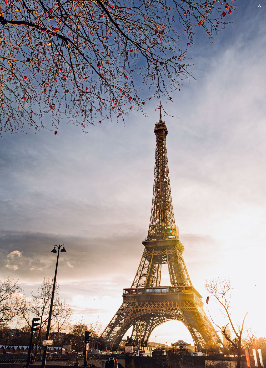 Eiffel tower seen from Port Debilly, Paris, France