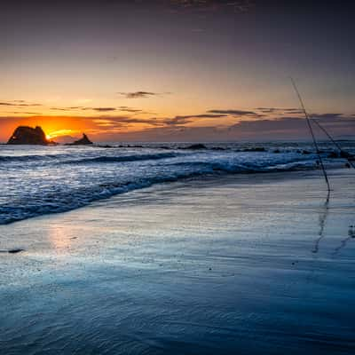 Fisherman, Mangawhai Heads Beach, Mangawhai, North Island, New Zealand