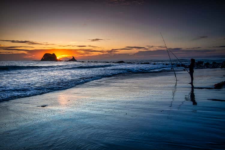 Fisherman, Mangawhai Heads Beach, Mangawhai, North Island