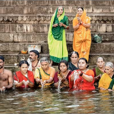 Ghats of Varanasi, Ganga river, India