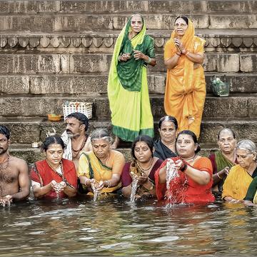 Ghats of Varanasi, Ganga river, India