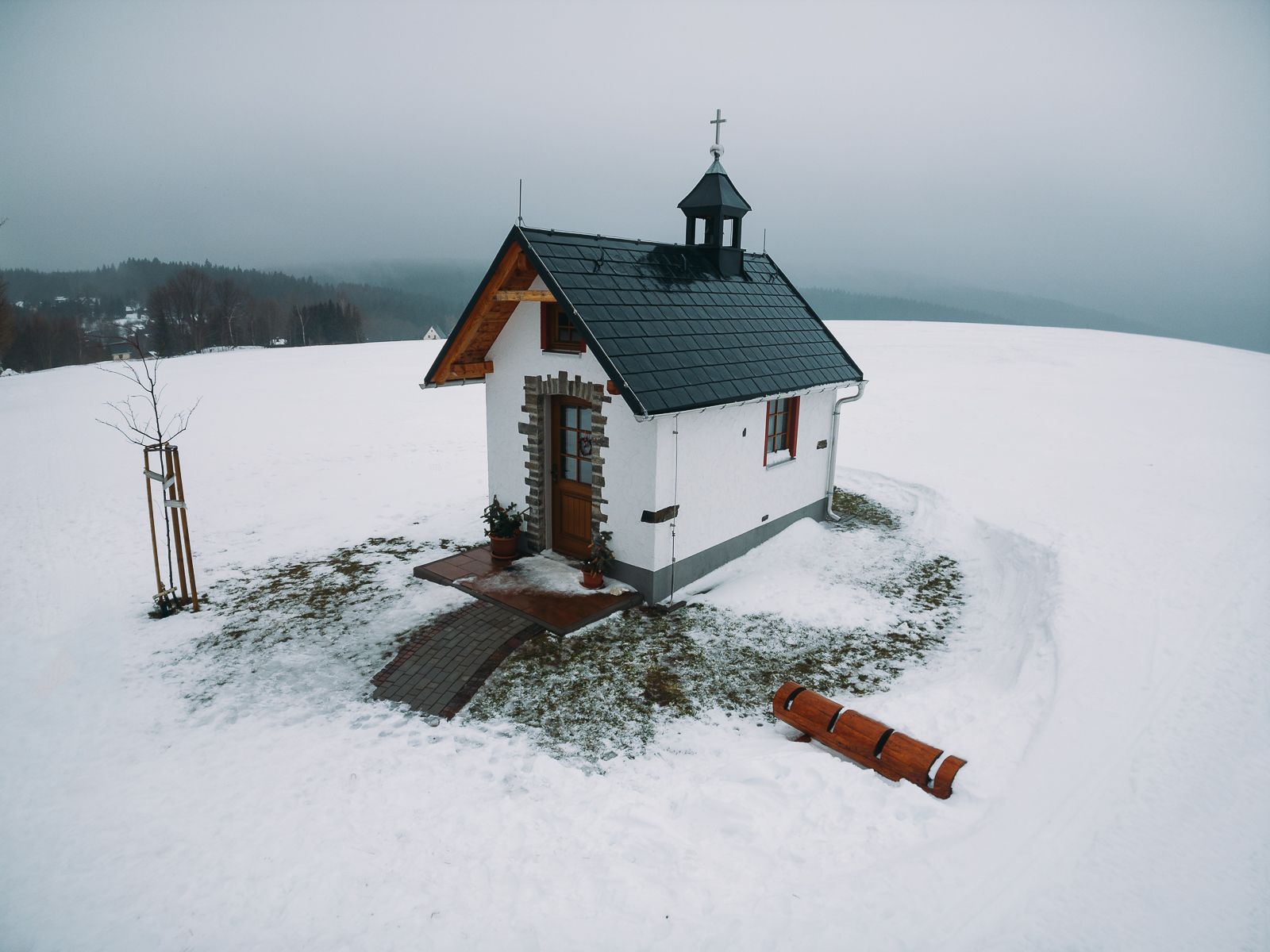 Hiking Chapel Kretscham-Rothensehma [drone], Germany