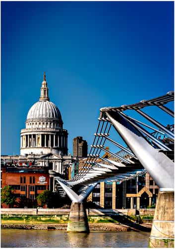 Millennium Bridge and St. Pauls, London