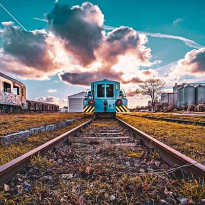 Old locomotives and wagons, Germany