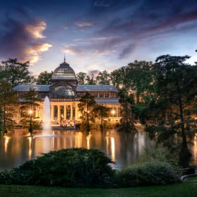 Palacio de Cristal in Parque del Retiro, Madrid, Spain