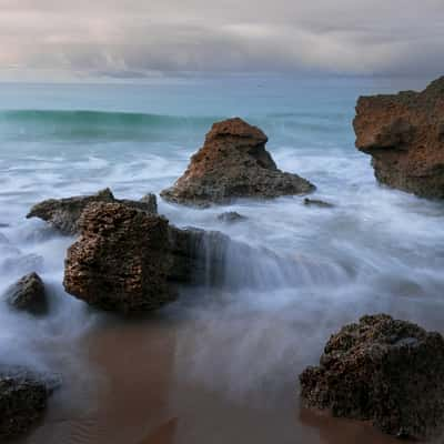 Rocks at Roche beach, Spain