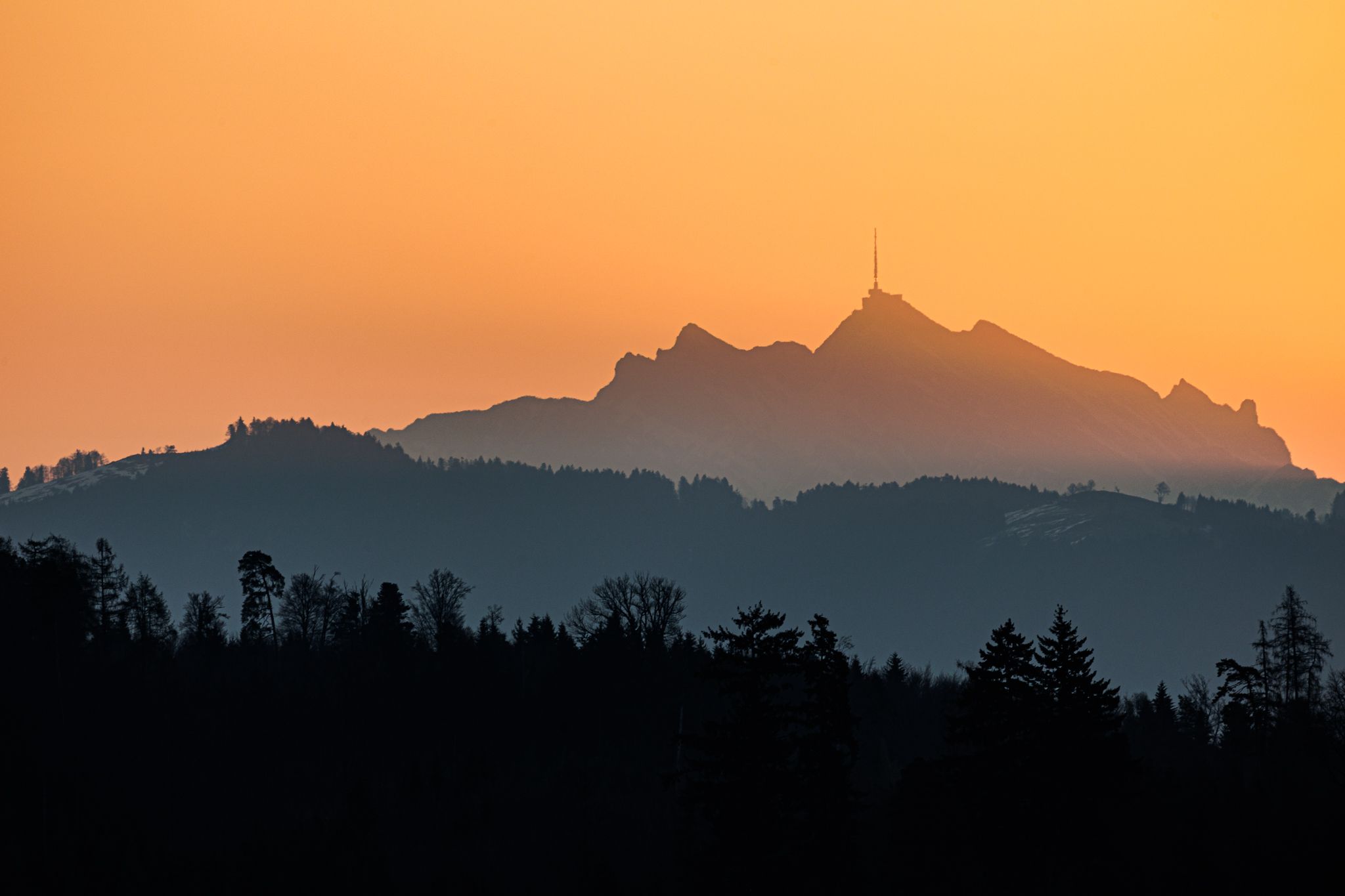 Säntis Mountain from Stampfstrasse Jona, Switzerland