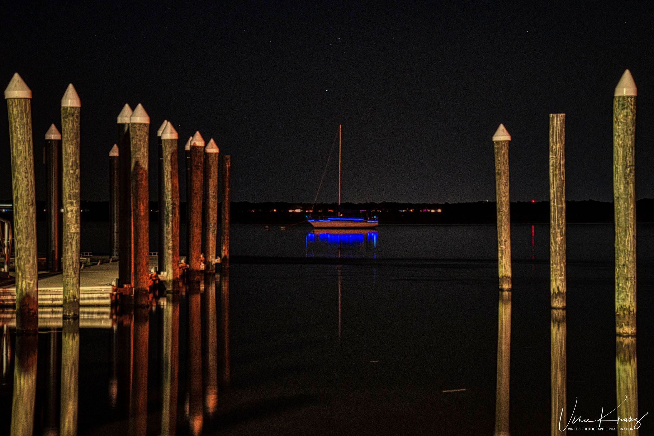 St. Marys Waterfront at Night, USA