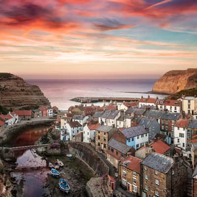 View over Staithes, United Kingdom