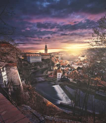 View from State Castle and Chateau Český Krumlov