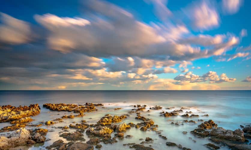 View of sea rock in Cala Ratjada
